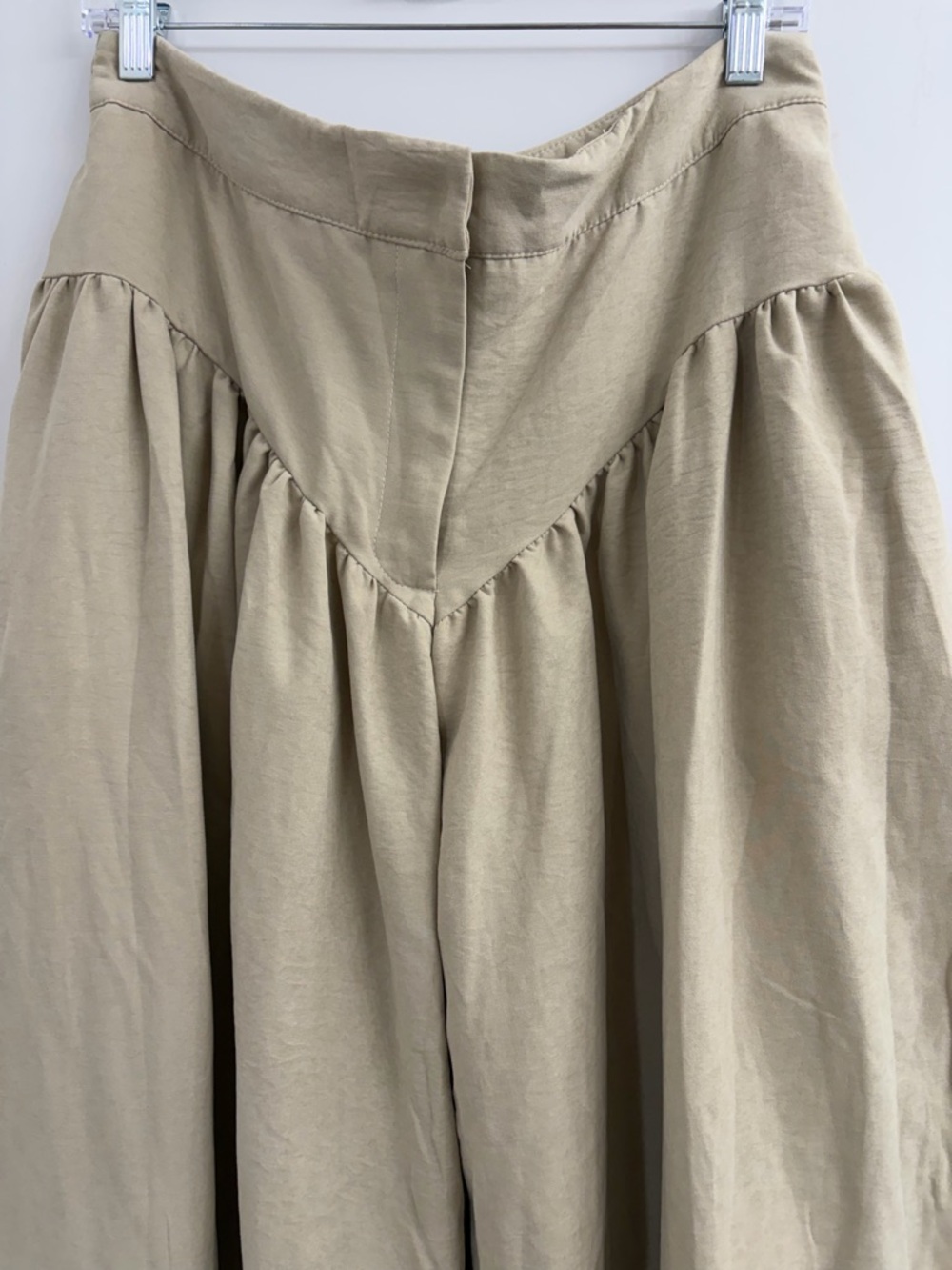 MUSERA Sand High Rise Wide-Leg Tie Hem Balloon Trousers SZ L - Picture 7 of 14